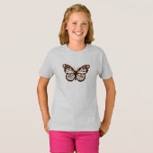 Monarch Butterfly Design - Girls' Basic T-Shirt (Voorkant volledig)