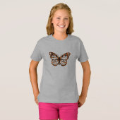 Monarch Butterfly Design - Girls' Basic T-Shirt (Voorkant volledig)