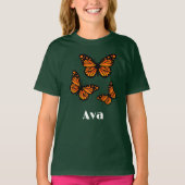 Monarch Butterfly Design - Girls' Basic T-Shirt (Voorkant)