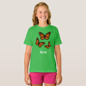 Monarch Butterfly Design - Girls' Basic T-Shirt (Voorkant volledig)