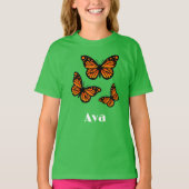 Monarch Butterfly Design - Girls' Basic T-Shirt (Voorkant)