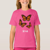 Monarch Butterfly Design - Girls' Basic T-Shirt (Voorkant)