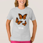Monarch Butterfly Design - Girls' Basic T-Shirt (Voorkant)