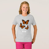 Monarch Butterfly Design - Girls' Basic T-Shirt (Voorkant volledig)