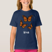 Monarch Butterfly Design - Girls' Basic T-Shirt (Voorkant)