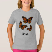 Monarch Butterfly Design - Girls' Basic T-Shirt (Voorkant)