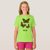Monarch Butterfly Design - Girls' Basic T-Shirt (Voorkant volledig)