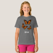 Monarch Butterfly Design - Girls' Basic T-Shirt (Voorkant volledig)