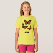 Monarch Butterfly Design - Girls' Basic T-Shirt (Voorkant volledig)