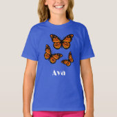 Monarch Butterfly Design - Girls' Basic T-Shirt (Voorkant)