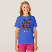 Monarch Butterfly Design - Girls' Basic T-Shirt (Voorkant volledig)