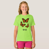 Monarch Butterfly Design - Girls' Basic T-Shirt (Voorkant volledig)