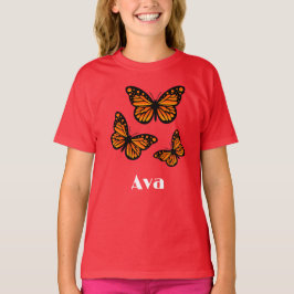 Monarch Butterfly Design - Girls' Basic T-Shirt
