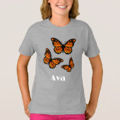 Monarch Butterfly Design - Girls' Basic T-Shirt (Voorkant)