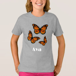 Monarch Butterfly Design - Girls' Basic T-Shirt