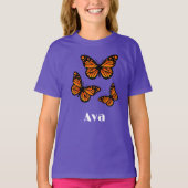 Monarch Butterfly Design - Girls' Basic T-Shirt (Voorkant)