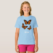 Monarch Butterfly Design - Girls' Basic T-Shirt (Voorkant volledig)