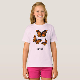 Monarch Butterfly Design - Girls' Basic T-Shirt