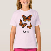 Monarch Butterfly Design - Girls' Basic T-Shirt (Voorkant)