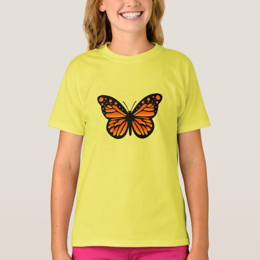 Monarch Butterfly Design - Girls' Basic T-Shirt (Voorkant)