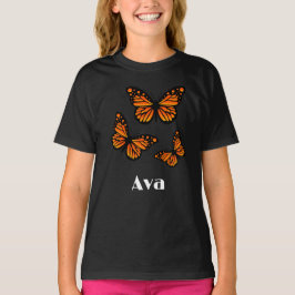 Monarch Butterfly Design - Girls' Basic T-Shirt
