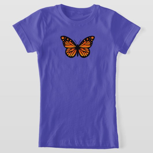 Monarch Butterfly Design - Girls' Fine Jersey T-Sh T-shirt (Laagn)
