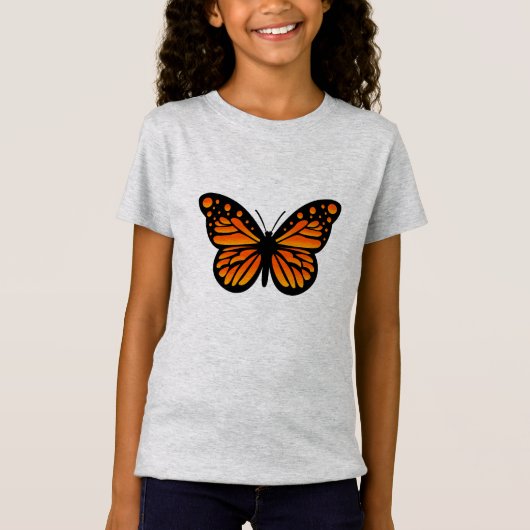 Monarch Butterfly Design - Girls' Fine Jersey T-Sh T-shirt (Voorkant)