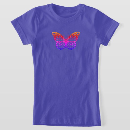 Monarch Butterfly Design - Girls' Fine Jersey T-Sh T-shirt (Laagn)