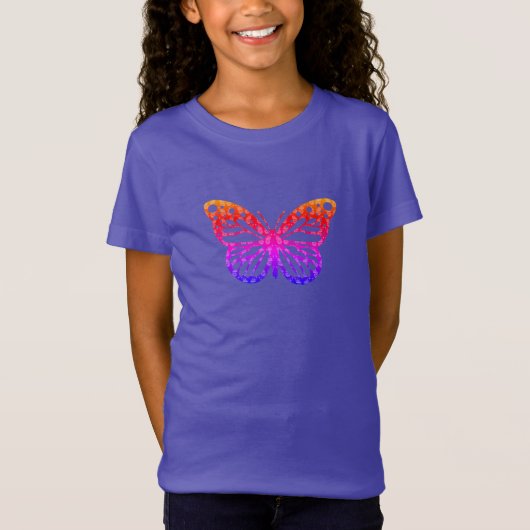 Monarch Butterfly Design - Girls' Fine Jersey T-Sh T-shirt (Voorkant)