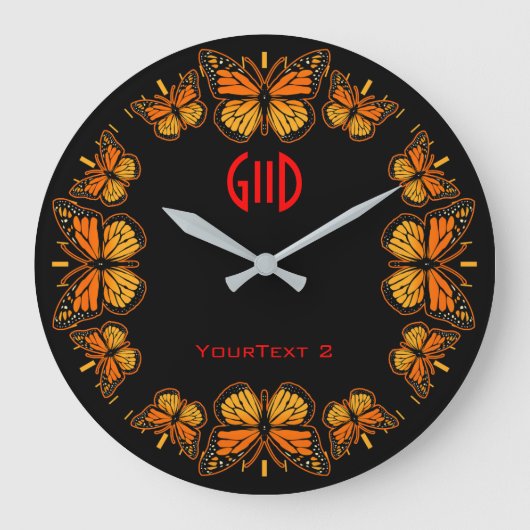 Monarch Butterfly Dial Grote Klok (Voorkant)