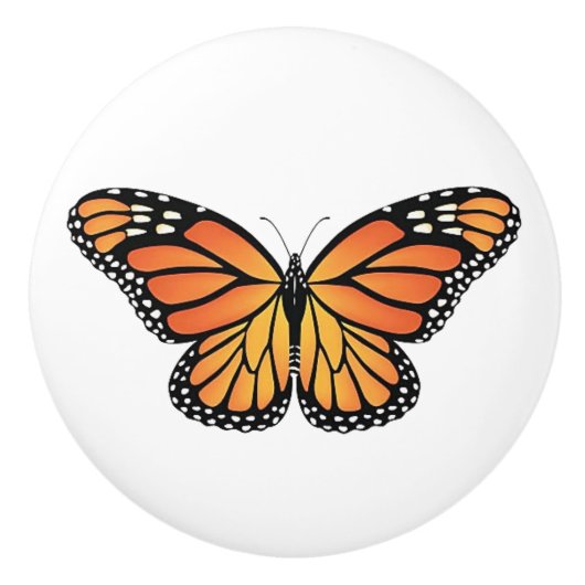 Monarch Butterfly drawer knobs Keramische Knop (Voorkant)