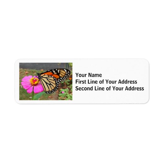 Monarch Butterfly Een roze zinnige innige Etiket (Voorkant)