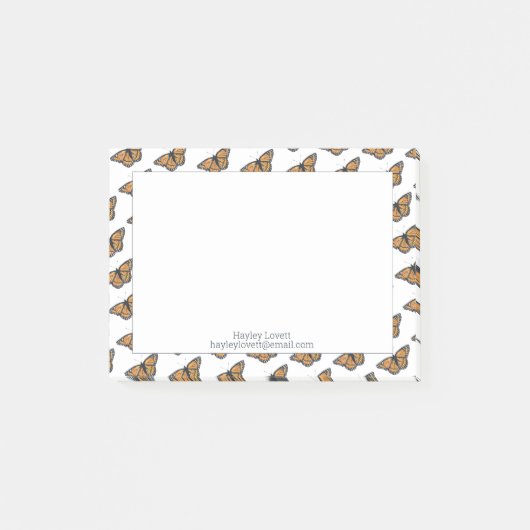 Monarch Butterfly Elegant Patroon Voeg Jouw naam t Post-it® Notes (Voorkant)