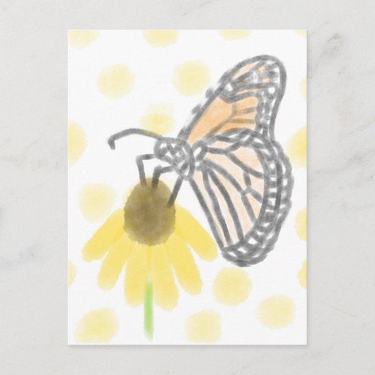 Monarch Butterfly en Black-Eyed Susan Briefkaart (Voorkant)