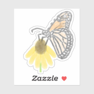 Monarch Butterfly en Black-Eyed Susan Sticker