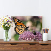 Monarch Butterfly en Bumblebee op Wildflower Foto Afdruk