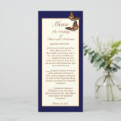 Monarch Butterfly en Dalila Ivory Trouwen Menu (Staand voorkant)
