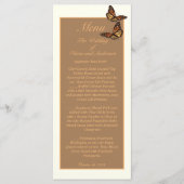Monarch Butterfly en Dalila Ivory Trouwen Menu (Voorkant)