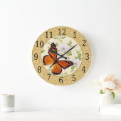 Monarch Butterfly en Dogwood Flowers Clock Grote Klok (Huis)