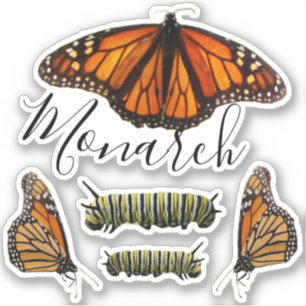Monarch Butterfly en driepijlerset Sticker