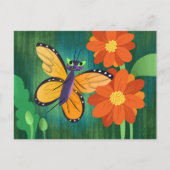 Monarch Butterfly en Red Mum Daisies Briefkaart (Voorkant)