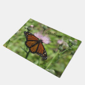 Monarch Butterfly en Roze Thistles - Welkom Deurmat (Schuin)