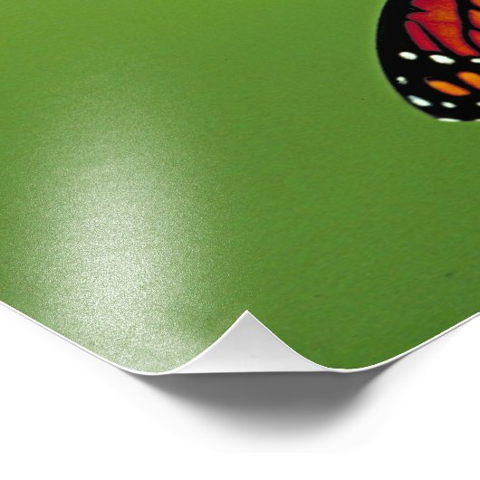 Monarch Butterfly en ventilator op groene achtergr Foto Afdruk (Hoek)