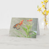 Monarch Butterfly en Wenskaart van de derde pijler Kaart (Gele Bloem)
