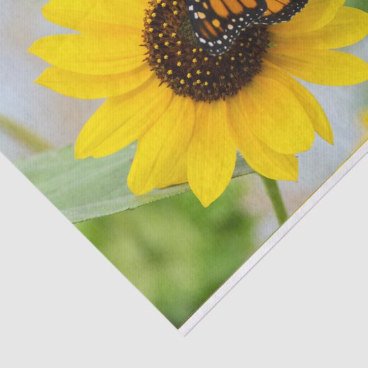 Monarch Butterfly en zonnebloemen Tissuepapier (Detail)
