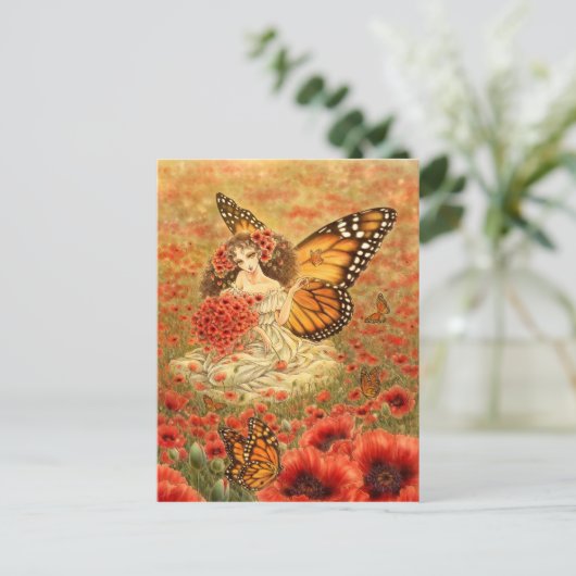 Monarch Butterfly Fairy Briefkaart (Staand voorkant)