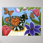 Monarch Butterfly Fairy Cat Fantasy Art Poster (Voorkant)