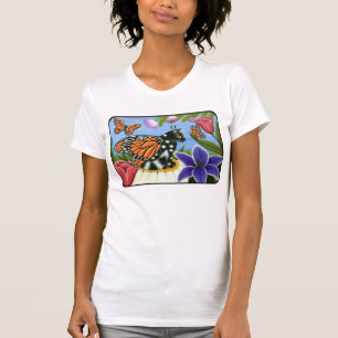 Monarch Butterfly Fairy Cat Fantasy Art T-Shirt