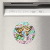 Monarch Butterfly Fairy tussen de Rozen Magneet (Insitu (Vaatwasser))