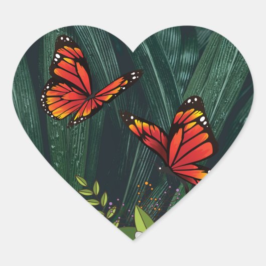 Monarch Butterfly feb 6_21 Hart Sticker (Voorkant)